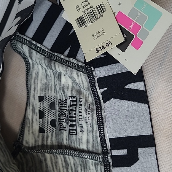 PINK Victoria's Secret Ultimate Crop Haut Court Sports bra Small - Picture 4 of 4